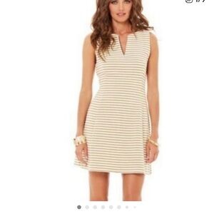 Lilly Pulitzer Cream and gold Striped Mini Dress